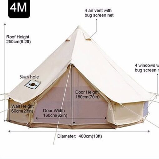 چادر chanodug canvas yurt tent 4mx4m