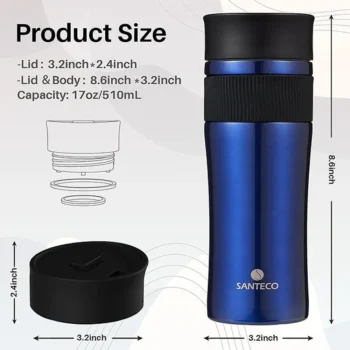 ماگ دو جداره SANTECO ORSA 510 ml - Image 5